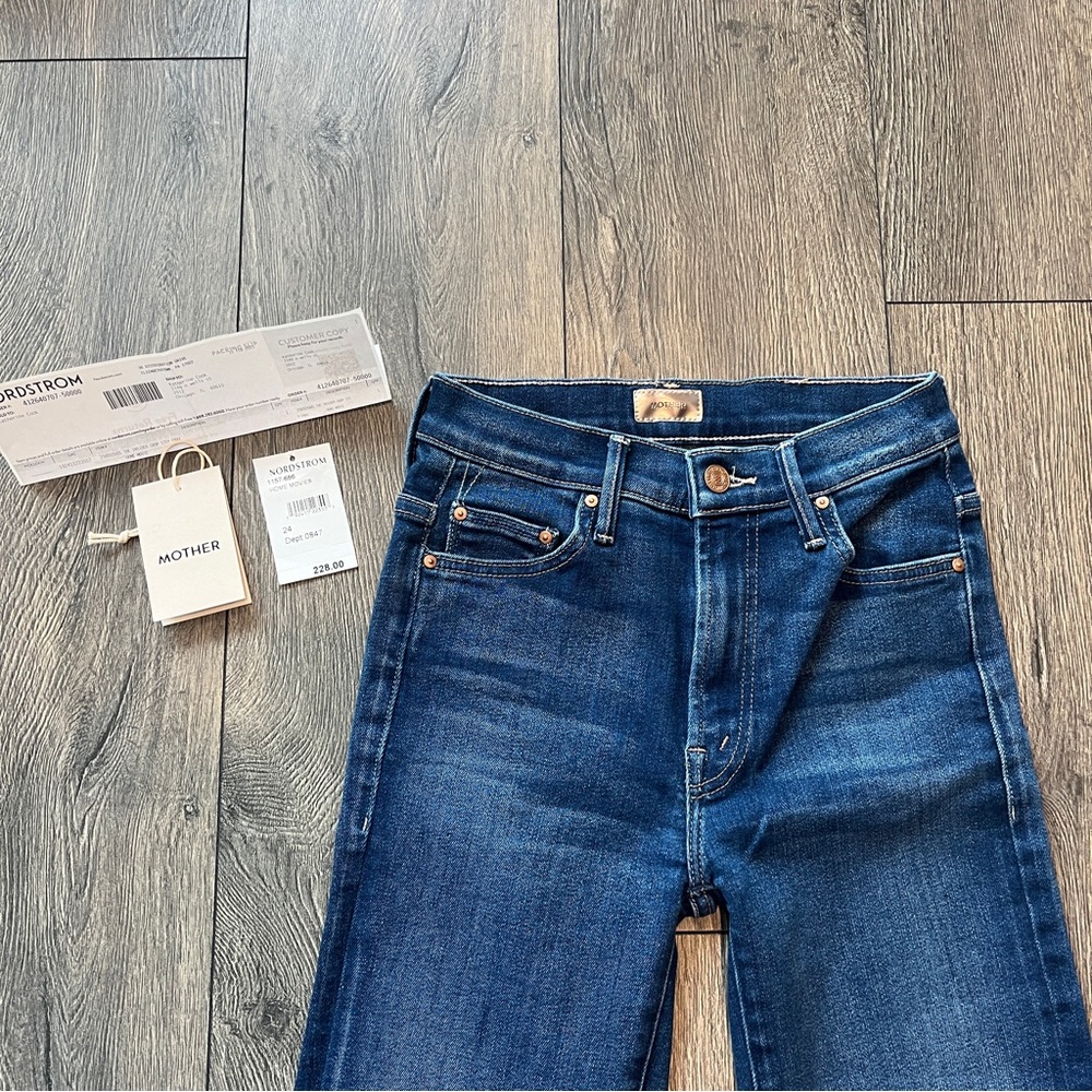 Mother The Insider High Waist Crop Step Fray Jeans 24 with Tags